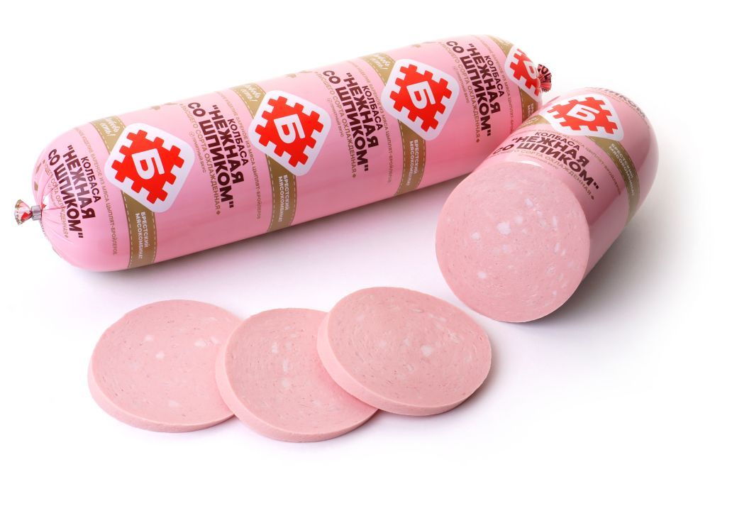 КОЛБАСА "НЕЖНАЯ СО ШПИКОМ"