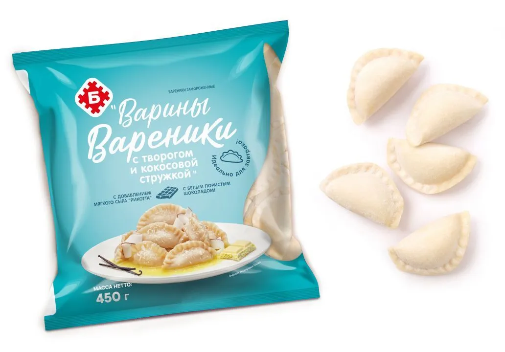 "ВАРИНЫ ВАРЕНИКИ С ТВОРОГОМ И КОКОСОВОЙ СТРУЖКОЙ"